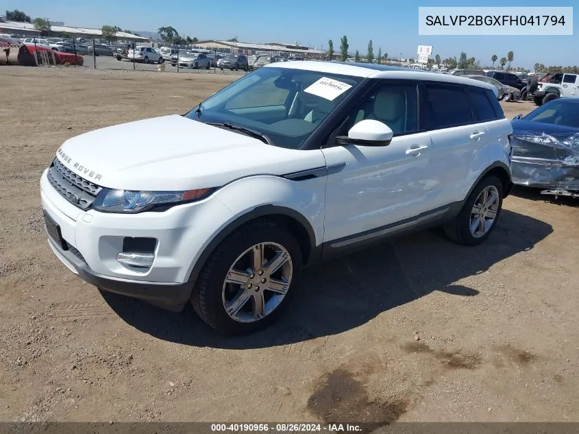 2015 Land Rover Range Rover Evoque Pure VIN: SALVP2BGXFH041794 Lot: 40190956