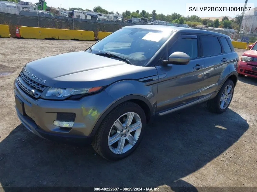 2015 Land Rover Range Rover Evoque Pure VIN: SALVP2BGXFH004857 Lot: 40222637