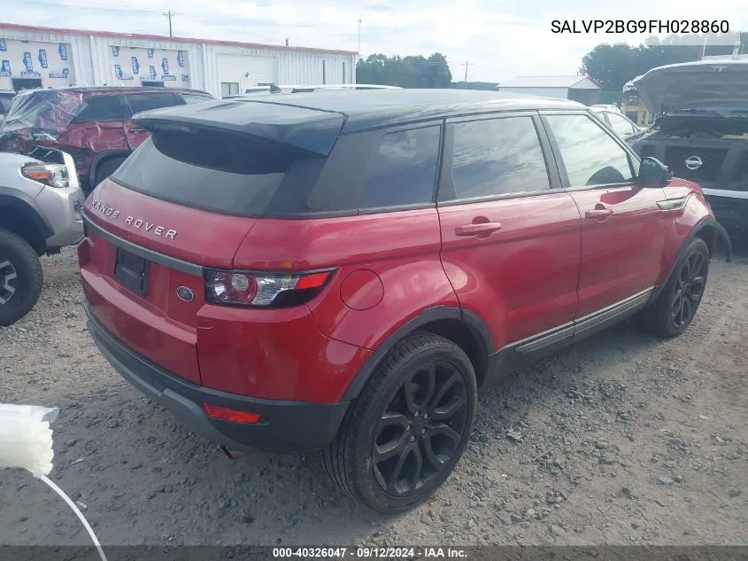 2015 Land Rover Range Rover Evoque Pure Plus VIN: SALVP2BG9FH028860 Lot: 40326047