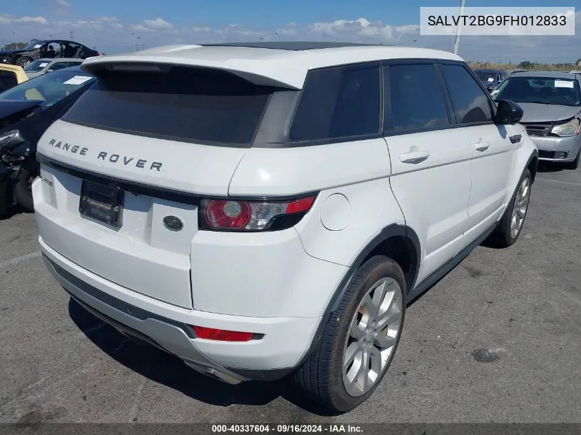 2015 Land Rover Range Rover Evoque Dynamic VIN: SALVT2BG9FH012833 Lot: 40337604