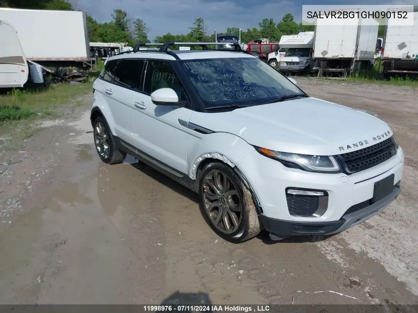 2016 Land Rover Range Rover Evoque Hse VIN: SALVR2BG1GH090152 Lot: 11998976