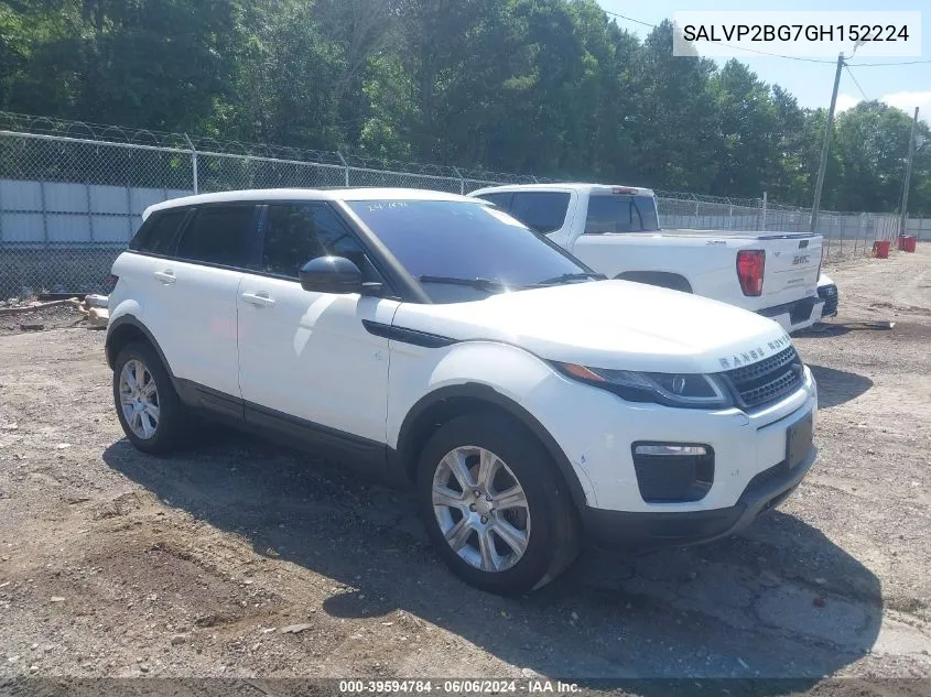 2016 Land Rover Range Rover Evoque Se/Se Premium VIN: SALVP2BG7GH152224 Lot: 39594784