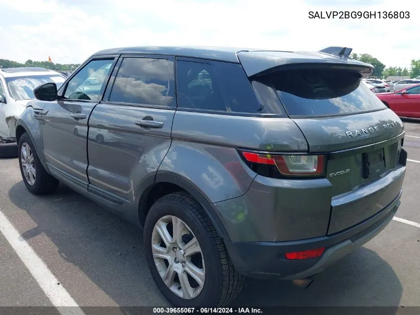 2016 Land Rover Range Rover Evoque Se/Se Premium VIN: SALVP2BG9GH136803 Lot: 39655067