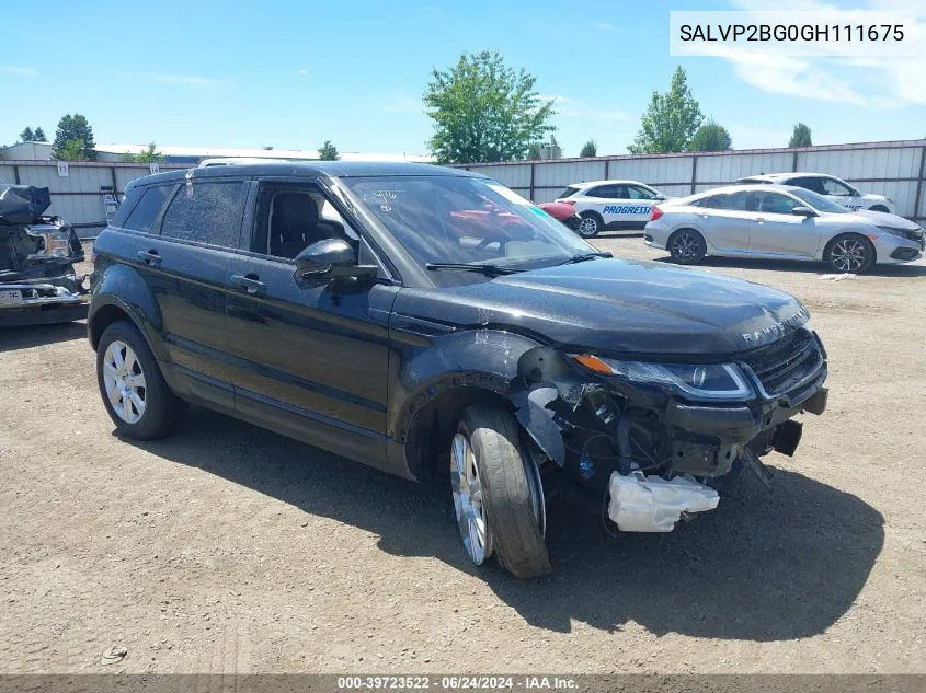 2016 Land Rover Range Rover Evoque Se/Se Premium VIN: SALVP2BG0GH111675 Lot: 39723522