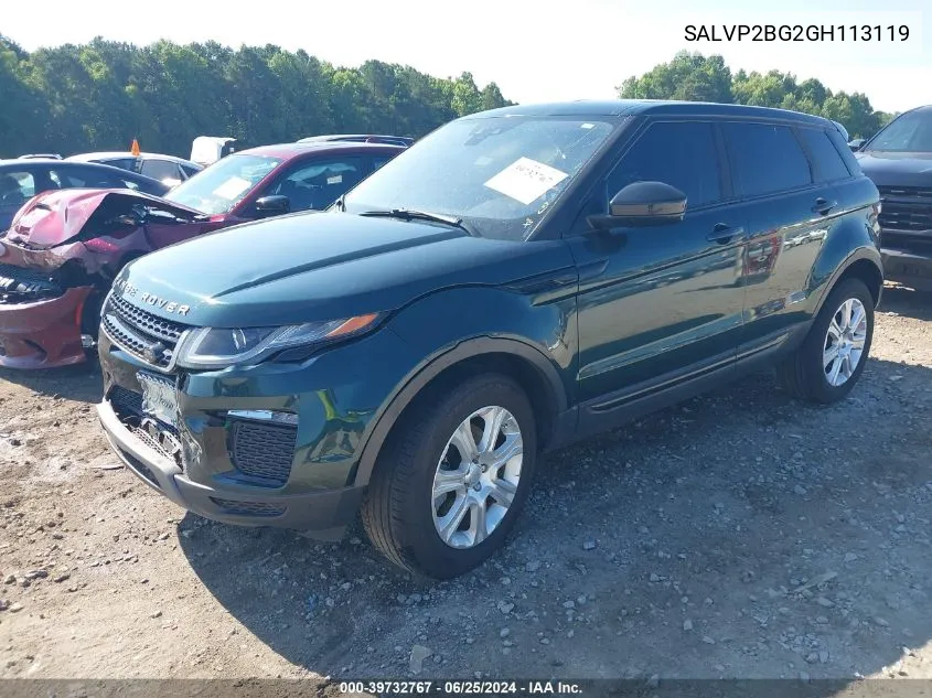 2016 Land Rover Range Rover Evoque Se VIN: SALVP2BG2GH113119 Lot: 39732767