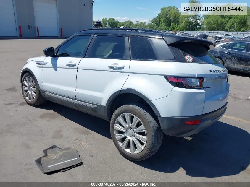 2016 Land Rover Range Rover Evoque Hse VIN: SALVR2BG5GH154449 Lot: 39746237