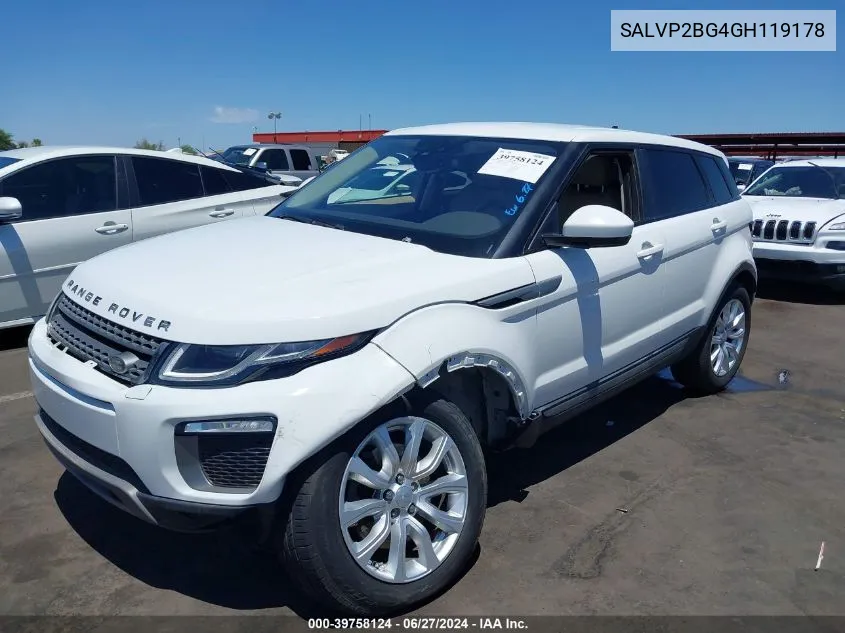 SALVP2BG4GH119178 2016 Land Rover Range Rover Evoque Se/Se Premium