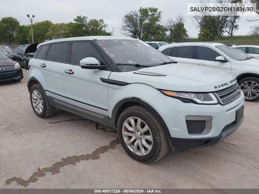 2016 Land Rover Range Rover Evoque Se VIN: SALVP2BG2GH143690 Lot: 40017226