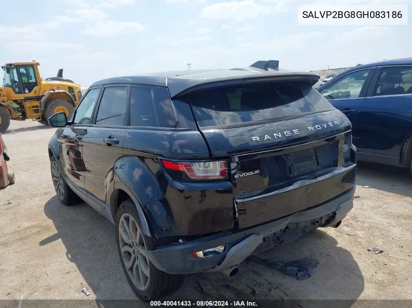 2016 Land Rover Range Rover Evoque Se/Se Premium VIN: SALVP2BG8GH083186 Lot: 40041433