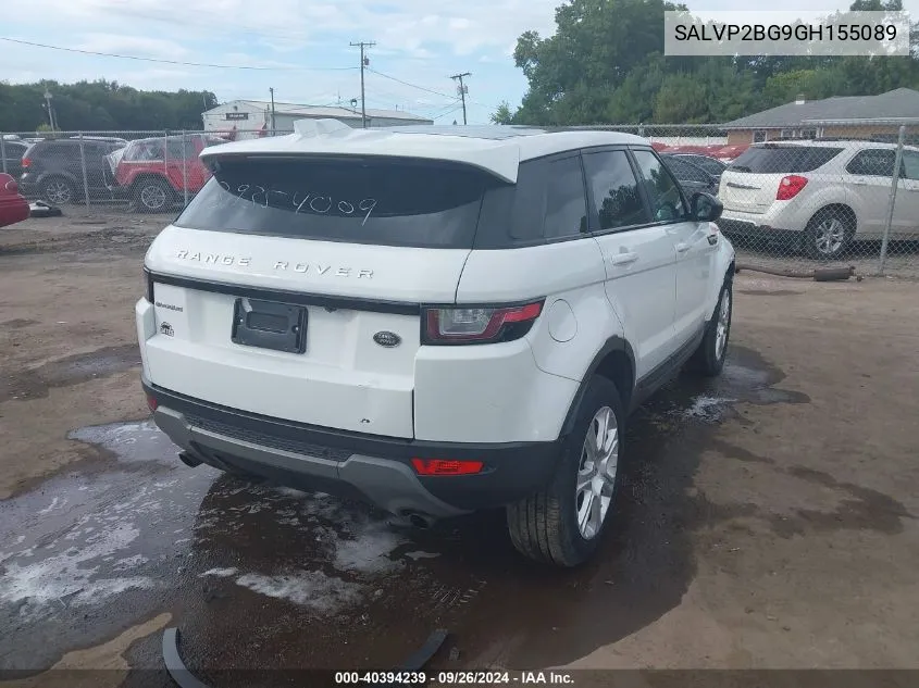 2016 Land Rover Range Rover Evoque Se/Se Premium VIN: SALVP2BG9GH155089 Lot: 40394239