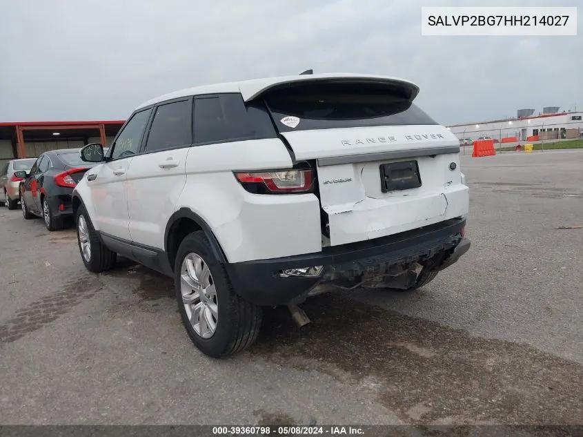 SALVP2BG7HH214027 2017 Land Rover Range Rover Evoque Se/Se Premium