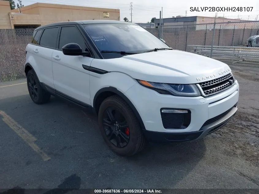 2017 Land Rover Range Rover Evoque Se/Se Premium VIN: SALVP2BGXHH248107 Lot: 39587636