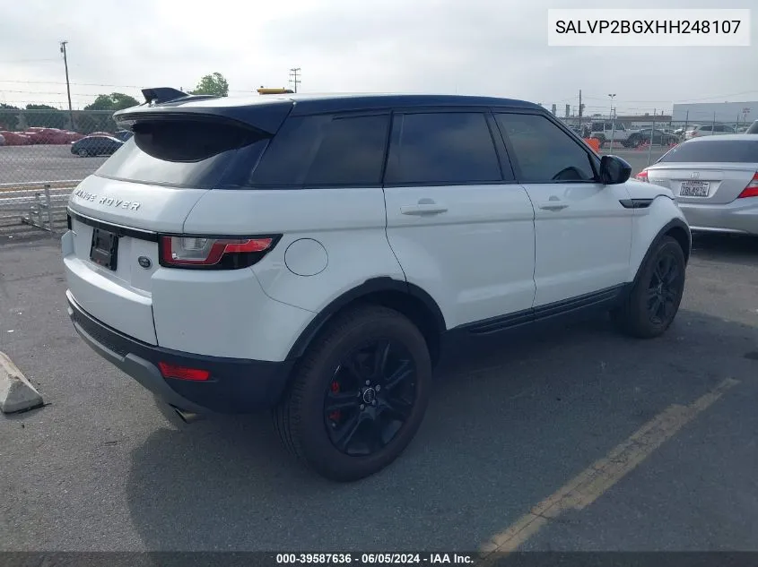 SALVP2BGXHH248107 2017 Land Rover Range Rover Evoque Se/Se Premium