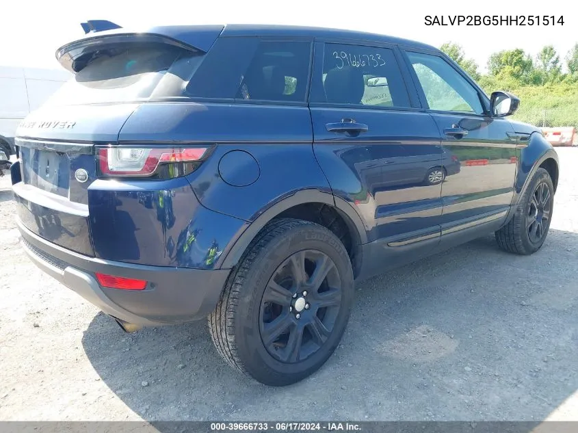 2017 Land Rover Range Rover Evoque Se/Se Premium VIN: SALVP2BG5HH251514 Lot: 39666733