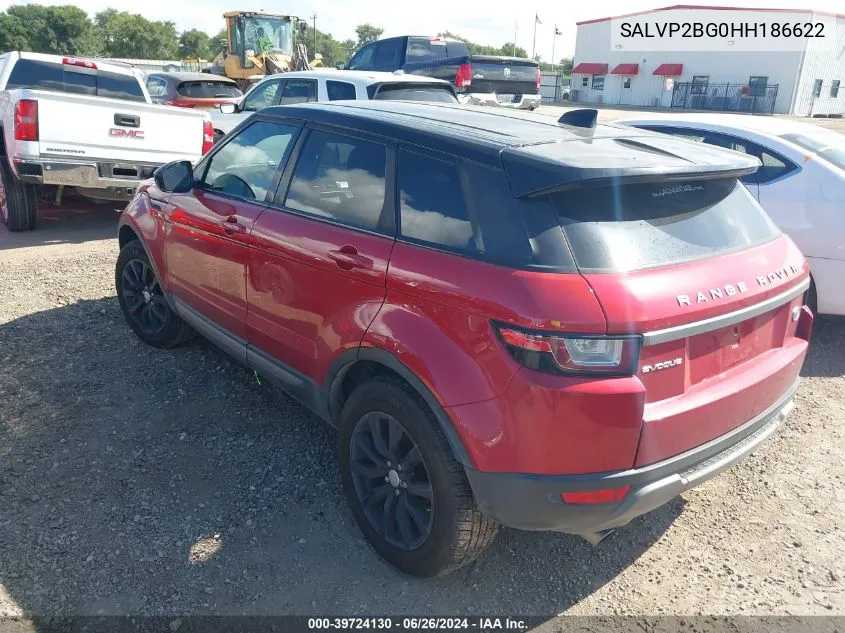 2017 Land Rover Range Rover Evoque Se VIN: SALVP2BG0HH186622 Lot: 39724130