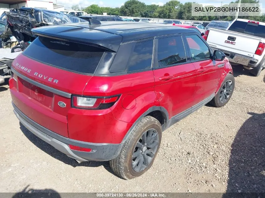 2017 Land Rover Range Rover Evoque Se VIN: SALVP2BG0HH186622 Lot: 39724130