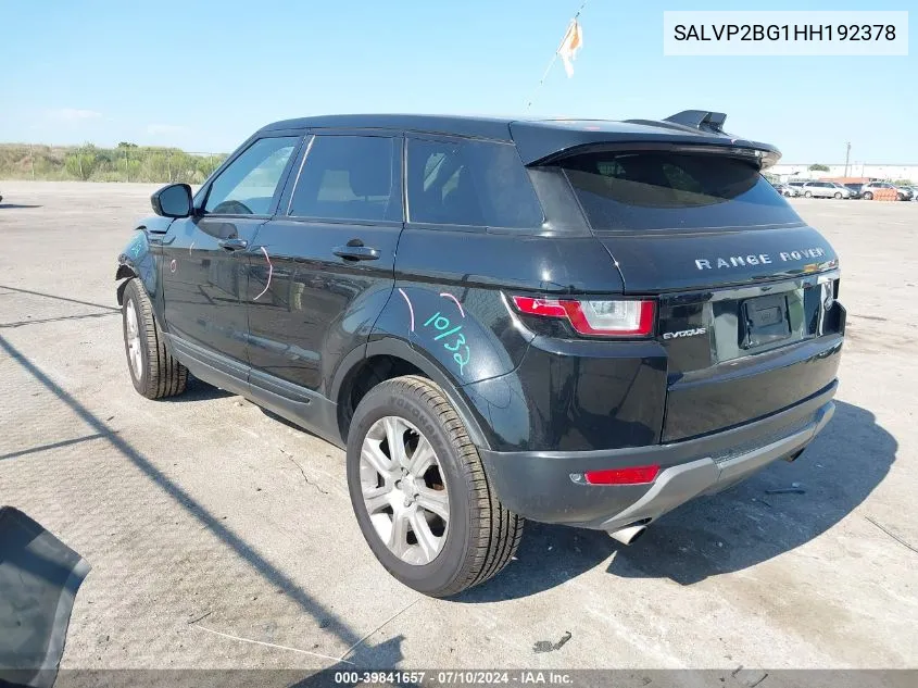 2017 Land Rover Range Rover Evoque Se/Se Premium VIN: SALVP2BG1HH192378 Lot: 39841657