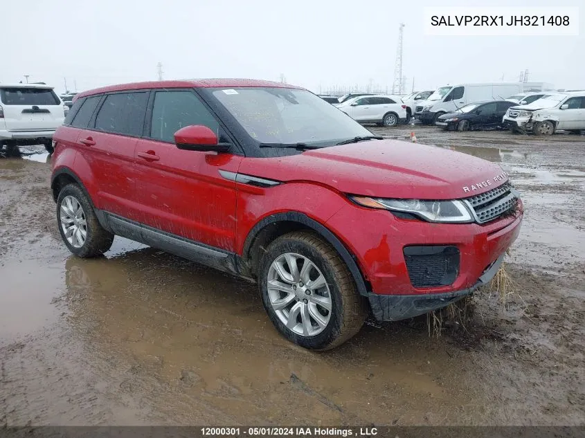 2018 Land Rover Range Rover Evoque VIN: SALVP2RX1JH321408 Lot: 12000301