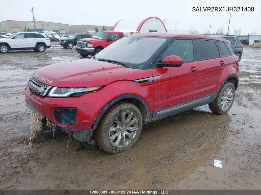 SALVP2RX1JH321408 2018 Land Rover Range Rover Evoque