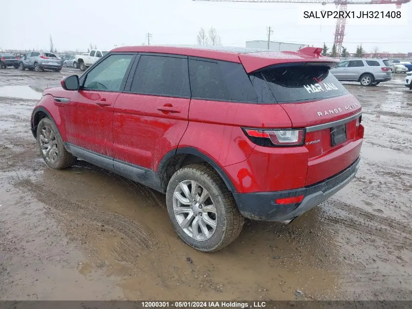 2018 Land Rover Range Rover Evoque VIN: SALVP2RX1JH321408 Lot: 12000301