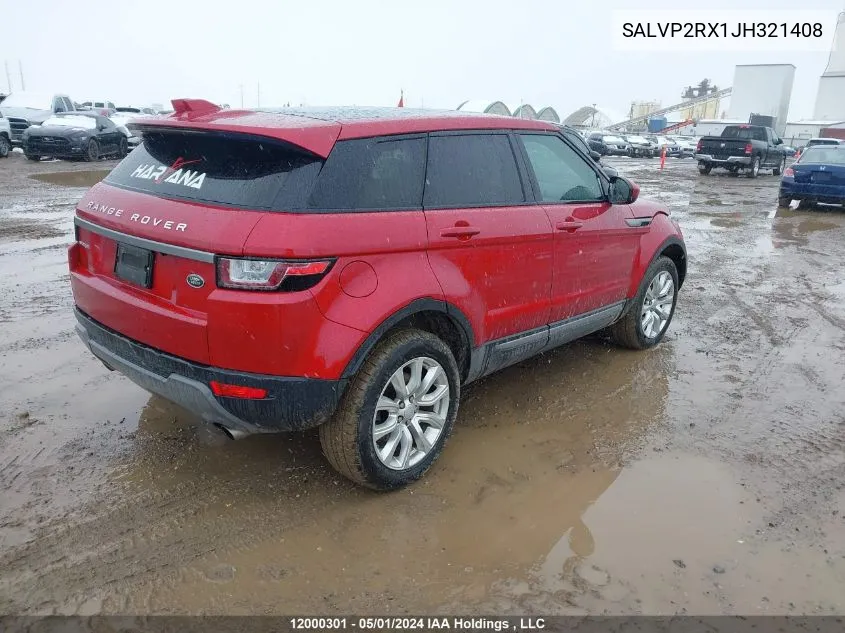 2018 Land Rover Range Rover Evoque VIN: SALVP2RX1JH321408 Lot: 12000301