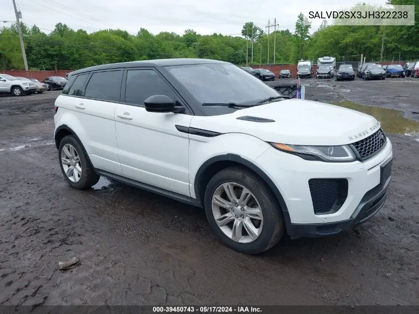 2018 Land Rover Range Rover Evoque VIN: SALVD2SX3JH322238 Lot: 39450743