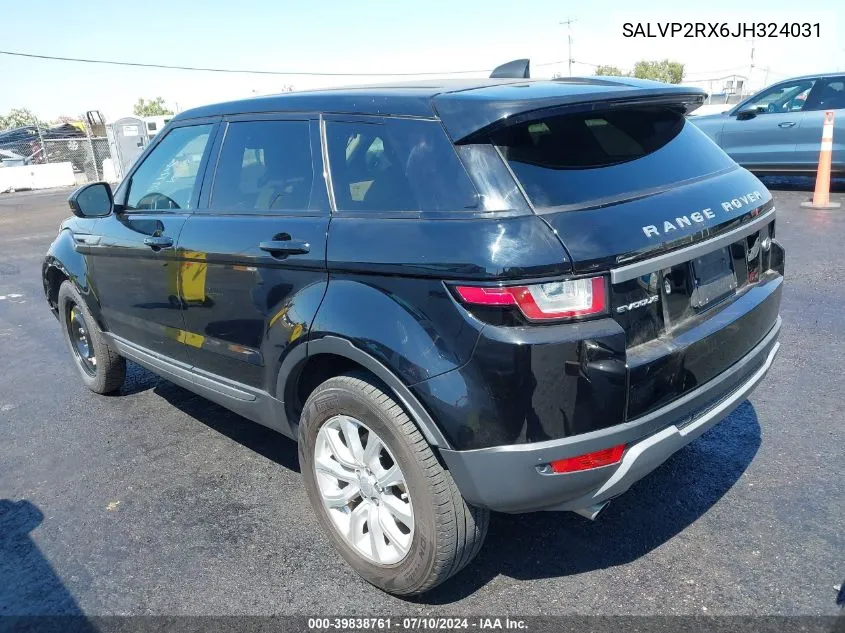 2018 Land Rover Range Rover Evoque Se/Se Premium VIN: SALVP2RX6JH324031 Lot: 39838761