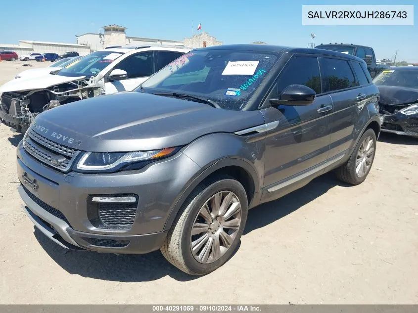 2018 Land Rover Range Rover Evoque Hse VIN: SALVR2RX0JH286743 Lot: 40291059