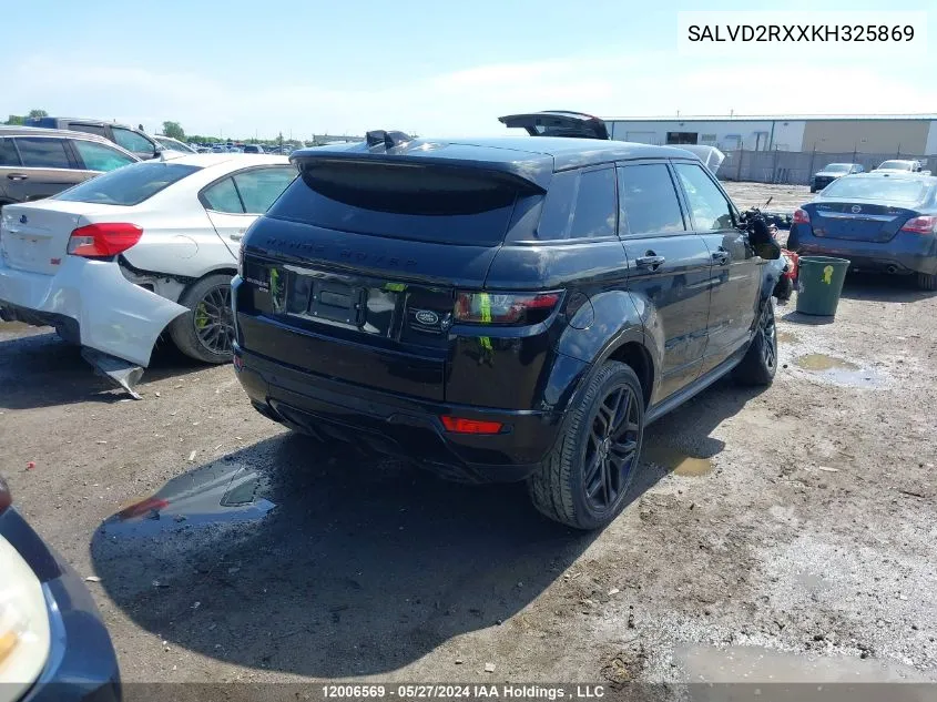 2019 Land Rover Range Rover Evoque VIN: SALVD2RXXKH325869 Lot: 12006569