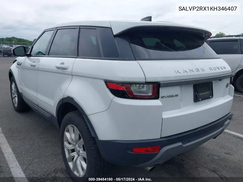 2019 Land Rover Range Rover Evoque Se/Se Premium VIN: SALVP2RX1KH346407 Lot: 39454180