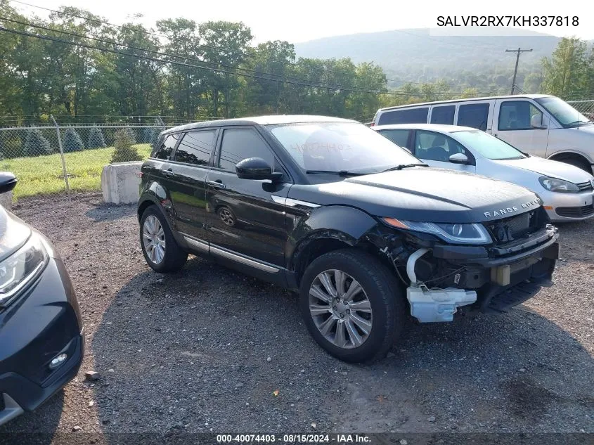 SALVR2RX7KH337818 2019 Land Rover Range Rover Evoque Hse