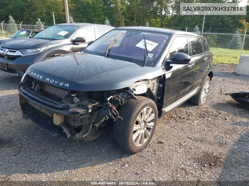 SALVR2RX7KH337818 2019 Land Rover Range Rover Evoque Hse