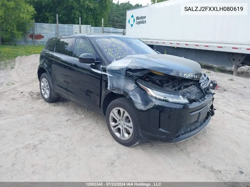 2020 Land Rover Range Rover Evoque VIN: SALZJ2FXXLH080619 Lot: 12053343