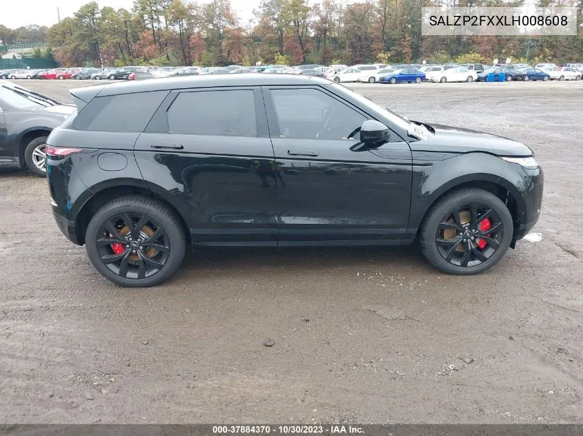 2020 Land Rover Range Rover Evoque Se VIN: SALZP2FXXLH008608 Lot: 37884370