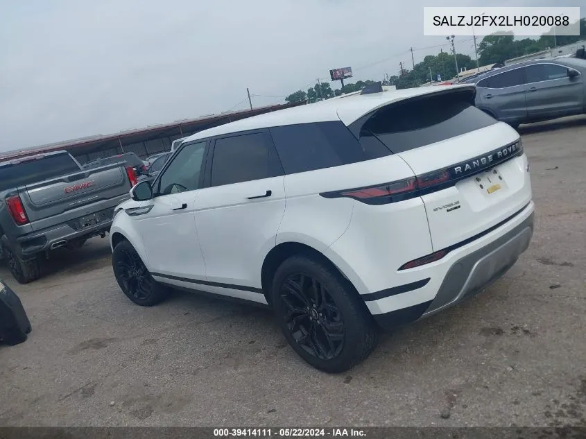 2020 Land Rover Range Rover Evoque S VIN: SALZJ2FX2LH020088 Lot: 39414111