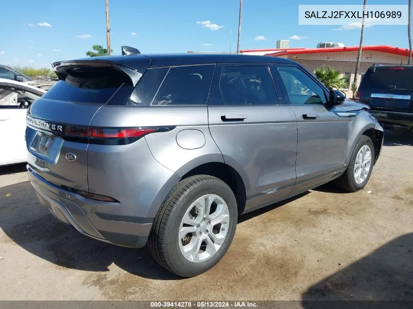 2020 Land Rover Range Rover Evoque S VIN: SALZJ2FXXLH106989 Lot: 39414278