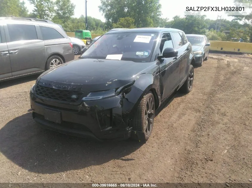 2020 Land Rover Range Rover Evoque Se VIN: SALZP2FX3LH032801 Lot: 39616665