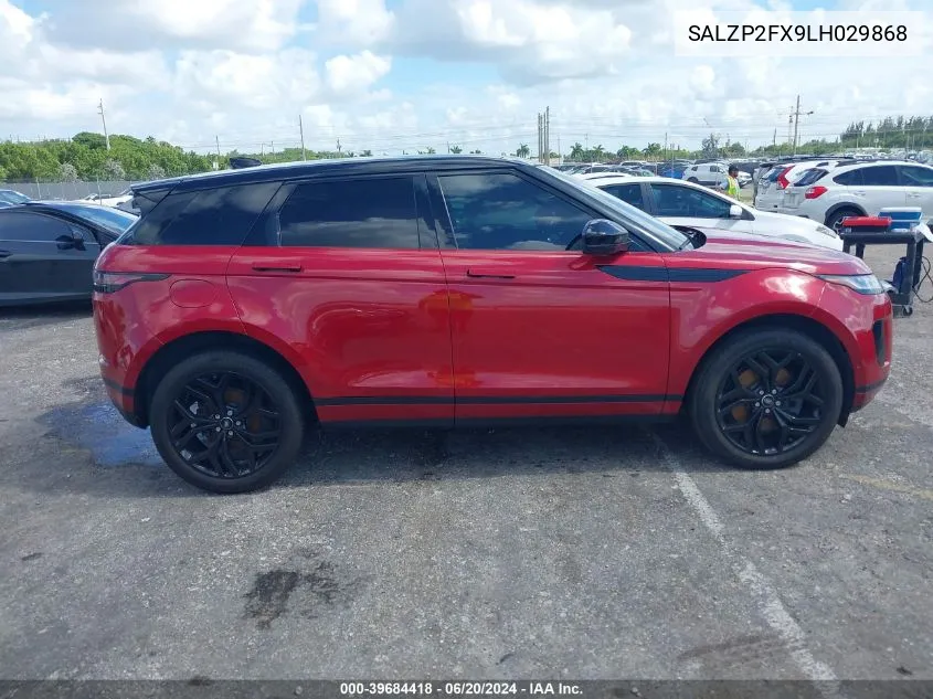 2020 Land Rover Range Rover Evoque Se VIN: SALZP2FX9LH029868 Lot: 39684418