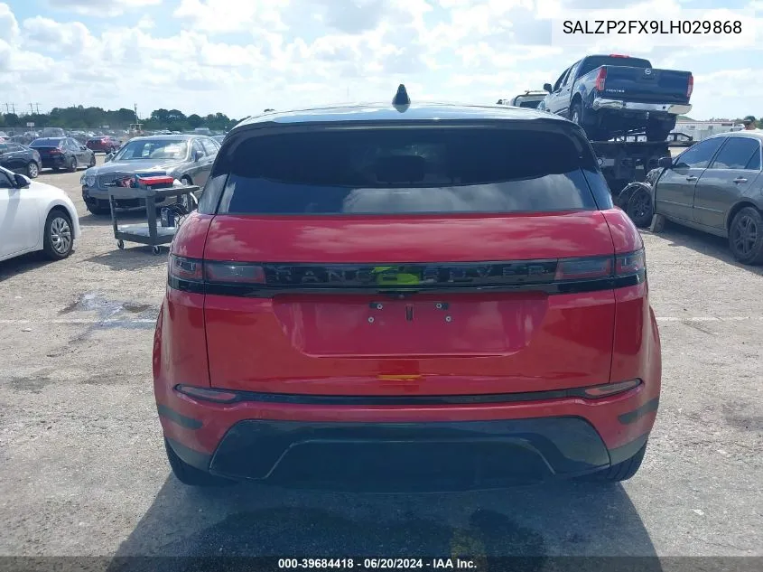 2020 Land Rover Range Rover Evoque Se VIN: SALZP2FX9LH029868 Lot: 39684418