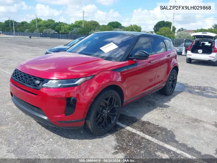 2020 Land Rover Range Rover Evoque Se VIN: SALZP2FX9LH029868 Lot: 39684418