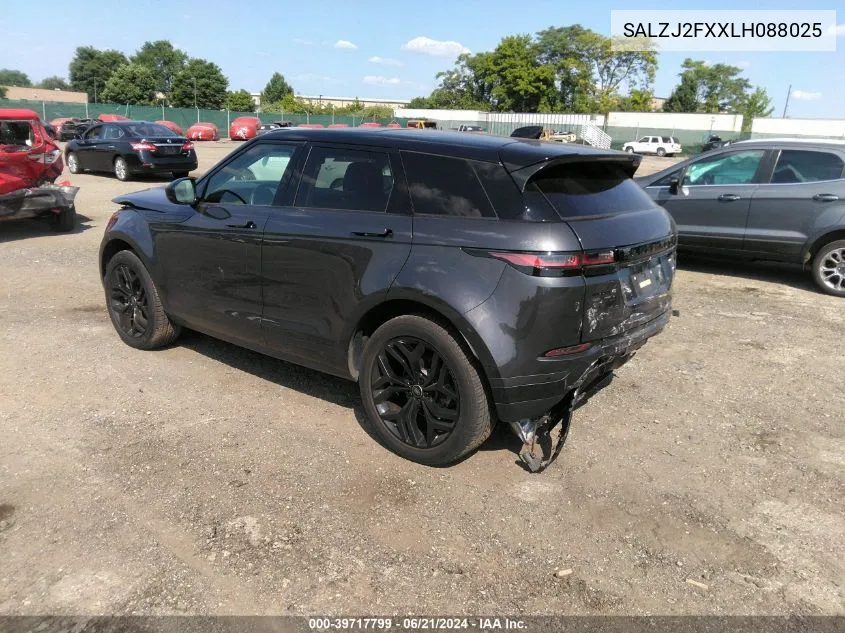 2020 Land Rover Range Rover Evoque S VIN: SALZJ2FXXLH088025 Lot: 39717799