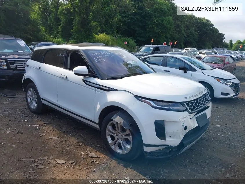 SALZJ2FX3LH111659 2020 Land Rover Range Rover Evoque S