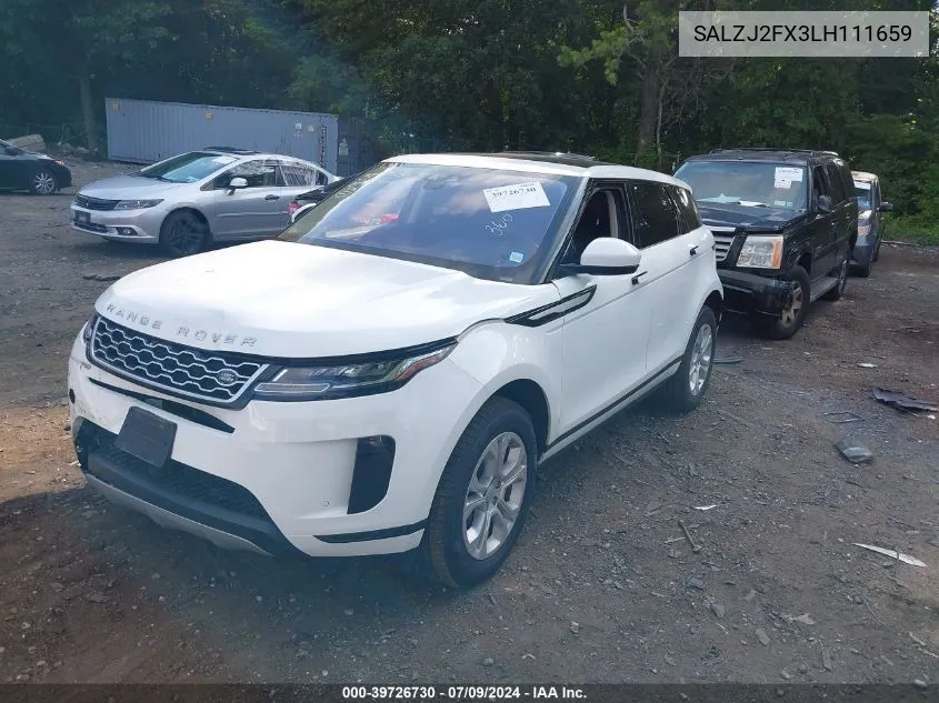 2020 Land Rover Range Rover Evoque S VIN: SALZJ2FX3LH111659 Lot: 39726730