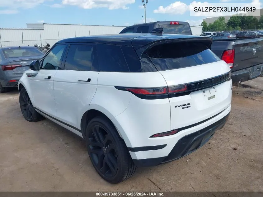 2020 Land Rover Range Rover Evoque Se VIN: SALZP2FX3LH044849 Lot: 39733851