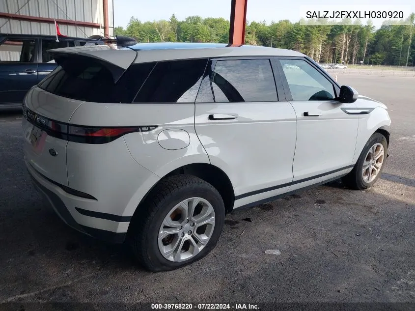 2020 Land Rover Range Rover Evoque S VIN: SALZJ2FXXLH030920 Lot: 39768220