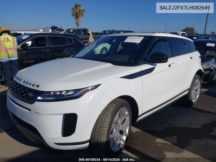 2020 Land Rover Range Rover Evoque S VIN: SALZJ2FX7LH082649 Lot: 40109334