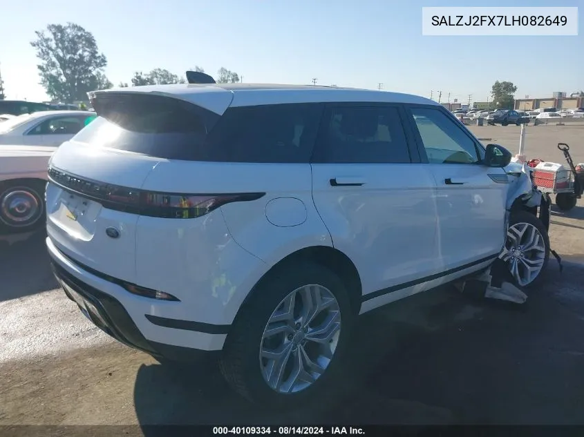 2020 Land Rover Range Rover Evoque S VIN: SALZJ2FX7LH082649 Lot: 40109334