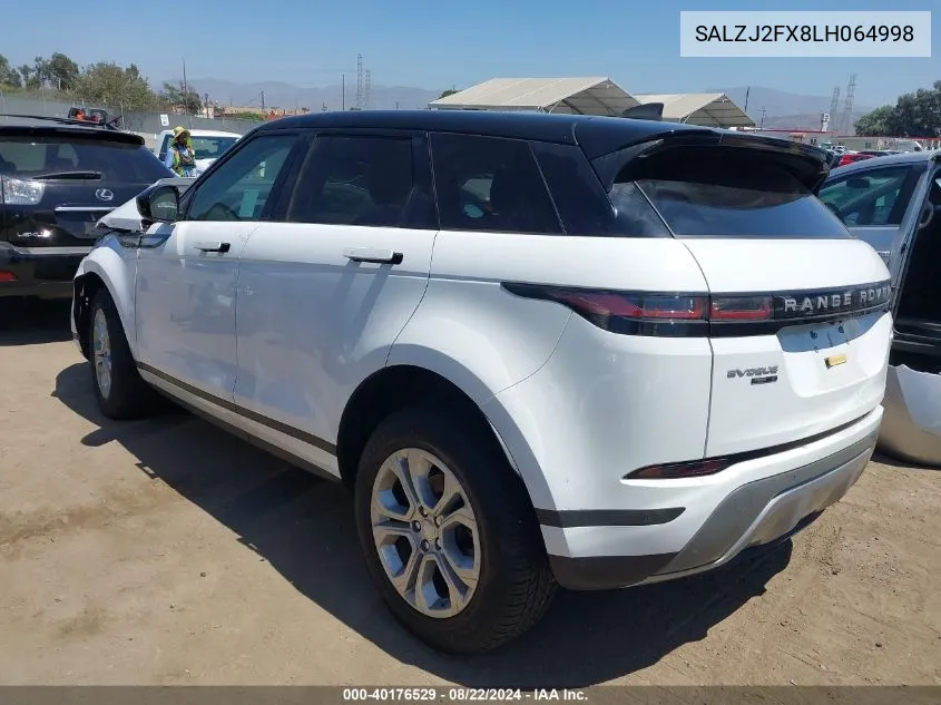 2020 Land Rover Range Rover Evoque S VIN: SALZJ2FX8LH064998 Lot: 40176529