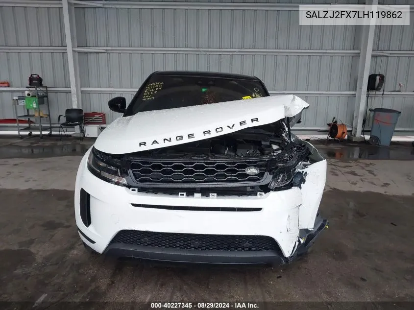 2020 Land Rover Range Rover Evoque S VIN: SALZJ2FX7LH119862 Lot: 40227345