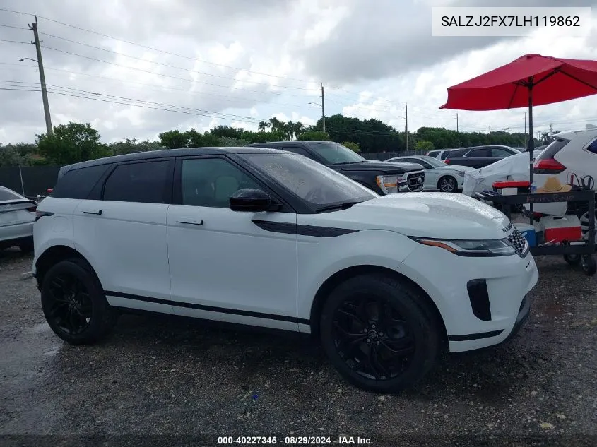 2020 Land Rover Range Rover Evoque S VIN: SALZJ2FX7LH119862 Lot: 40227345